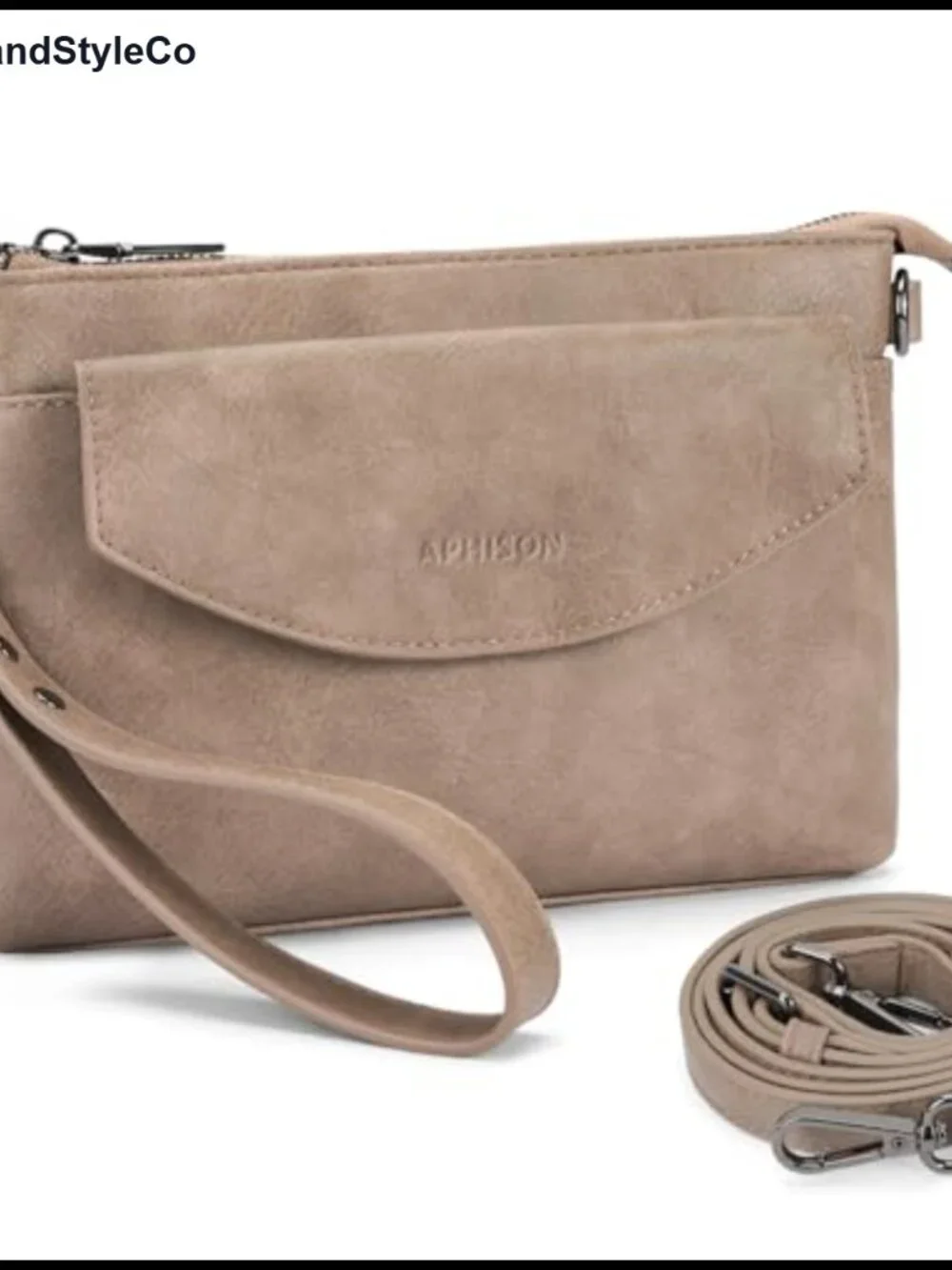 RFID Blocking PU Leather Convertible Wristlet Wallet Crossbody Clutch for Women